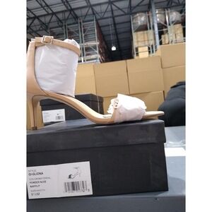 G.I.L.I. Floral Gliona Ankle Strap High Heel Sandal,Powder Nude Nappa 9.5M US